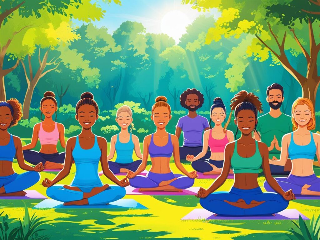 Dicas de saúde: Pessoas praticando yoga para obter paz interior.